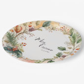 フローラメリークリスマスパーティークラシック ペーパープレート (アングル)