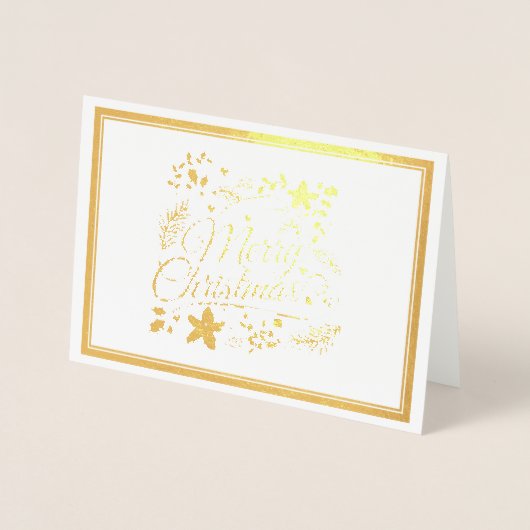 フローラメリークリスマスフォイルカード 箔カード (正面)