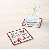 フローラメリークリスマス広場紙コースター スクエアペーパーコースター (インサイチュ)