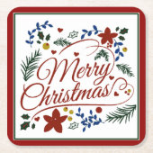 フローラメリークリスマス広場紙コースター スクエアペーパーコースター (正面)