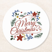 フローラメリークリスマス ラウンドペーパーコースター (正面)
