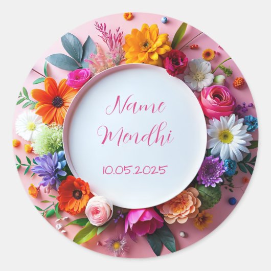 フローラメンディはスティッカーを好む ラウンドシール (正面)