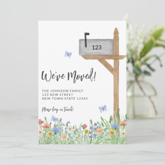 フローラメールボックス引っ越しましたの移動 案内状 (スタンド正面)