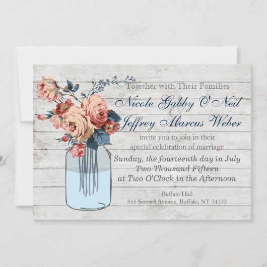 フローラメ素朴イソンジャー結婚式招待状 招待状 (正面)