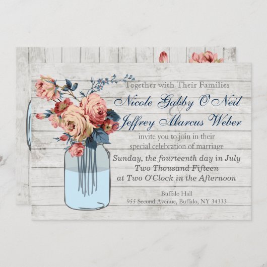 フローラメ素朴イソンジャー結婚式招待状 招待状 (正面/裏面)