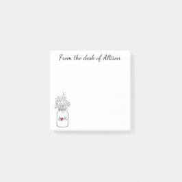 フローラメ素朴イソンジャー赤いハートラブフラワーズ ポストイット