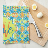 フローラモザイクキッチンタオル キッチンタオル (四つ折り)