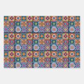 フローラモザイクタイルデザイン8 ラッピングペーパーシート (正面)