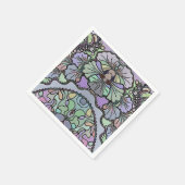 フローラモザイクパープルパンジーエレガント スタンダードカクテルナプキン (角)