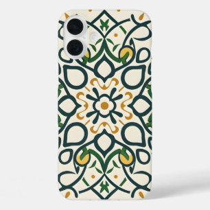 フローラモザイク、マンダラパターン iPhone 16 PLUSケース