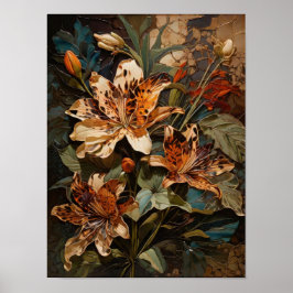 フローラモザイク – 花デジタルアートポスター ポスター