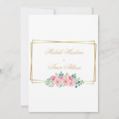 フローラモスク金ゴールドフレームイスラム結婚教徒 招待状 (裏面)