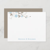 フローラモダンありがとうございました-アクアブルー ノートカード (正面/裏面)