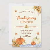 フローラモダンかぼちゃ感謝祭ディナー饗宴 招待状 (正面)