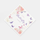 フローラモダンかわいい蝶ガール赤ちゃんシャワー スタンダードランチョンナプキン (角)