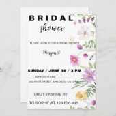 フローラモダンのシャワー招待 招待状 (正面/裏面)