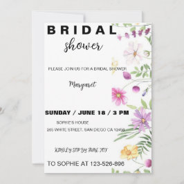 フローラモダンのシャワー招待 招待状