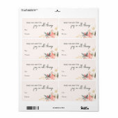 フローラモダンの喜びすべての物の長方形ギフト ラベル (フルシート)