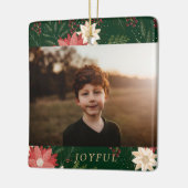 フローラモダンの子ども達の楽しいクリスマス写真 セラミックオーナメント (左)