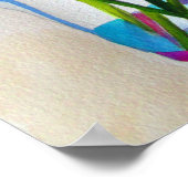 フローラモダンの静物水彩アート ポスター (角)