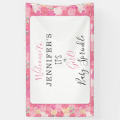 フローラモダンは女の子だ！ベビースプリングルウェルカム 横断幕 (縦)