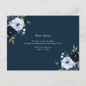 フローラモダンは私の花嫁の名刺だ インビテーションポストカード (裏面)