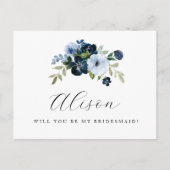 フローラモダンは私の花嫁の名刺だ インビテーションポストカード (正面)