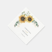 フローラモダンひまわりウエディングパーティー紙 スタンダードカクテルナプキン (角)
