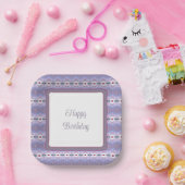 フローラモダンアクセントパターン（の模様が）あるデザイン付きマウーブ ペーパープレート (パーティー)