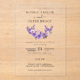 フローラモダンアクリル結婚式招待状スイート アクリル招待状