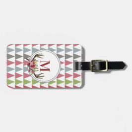 フローラモダンアントラーモノグラム ラゲッジタグ