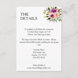 フローラモダンアンパサンド梅ピンクピーチ&ブラック エンクロージャーカード