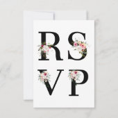 フローラモダンアンパサンド梅ピンクピーチ&ブラック 出欠カード (裏面)