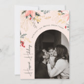 フローラモダンアーチグリーン最も幸せな休日の写真 シーズンカード (正面)