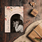 フローラモダンアーチグリーン最も幸せな休日の写真 シーズンカード