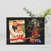 フローラモダンアートクリスマスツリー写真 シーズンカード (スタンド正面)