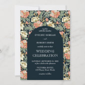 フローラモダンアールヌーボーウィリアム結婚モリス 招待状 (正面)