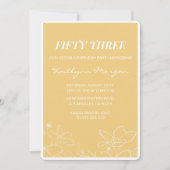 フローラモダンイエロー53歳の誕生日招待状 招待状 (正面)