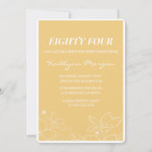 フローラモダンイエロー84歳の誕生日招待状 招待状 (正面)