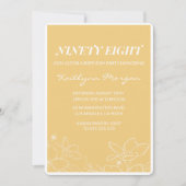 フローラモダンイエロー98歳の誕生日招待状 招待状 (正面)