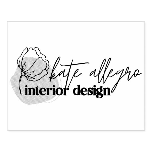 フローラモダンインテリアデザイン会社のカスタムロゴ ラバースタンプ (インプリント)