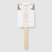 フローラモダンインディゴラストボホエレガントな結婚式 ハンドファン (裏面)