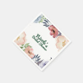 フローラモダンウォーター色ブライダルシャワーシックパーティー スタンダードカクテルナプキン (角)