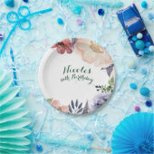 フローラモダンウォーター色ブライダルシャワーシックパーティー ペーパープレート (パーティー)