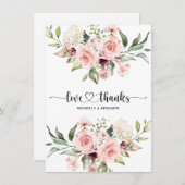 フローラモダンエレガントな結婚式サンキューカード サンキューカード (正面/裏面)