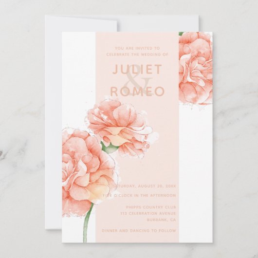 フローラモダンエレガントな結婚式 招待状 (正面)