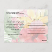 フローラモダンエレガント行先結婚式 ポストカード (裏面)