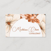 フローラモダンエレガントQRコード金ゴールド 名刺 (正面)