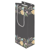 フローラモダンカスタムウェディングフライトワインバッグ ワインギフトバッグ (正面アングル)