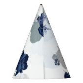 フローラモダンカラーダスティブルー開花誕生日 パーティーハット (裏面)